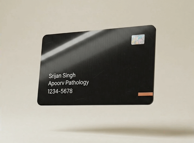 Apoorv Pathology membership card animation