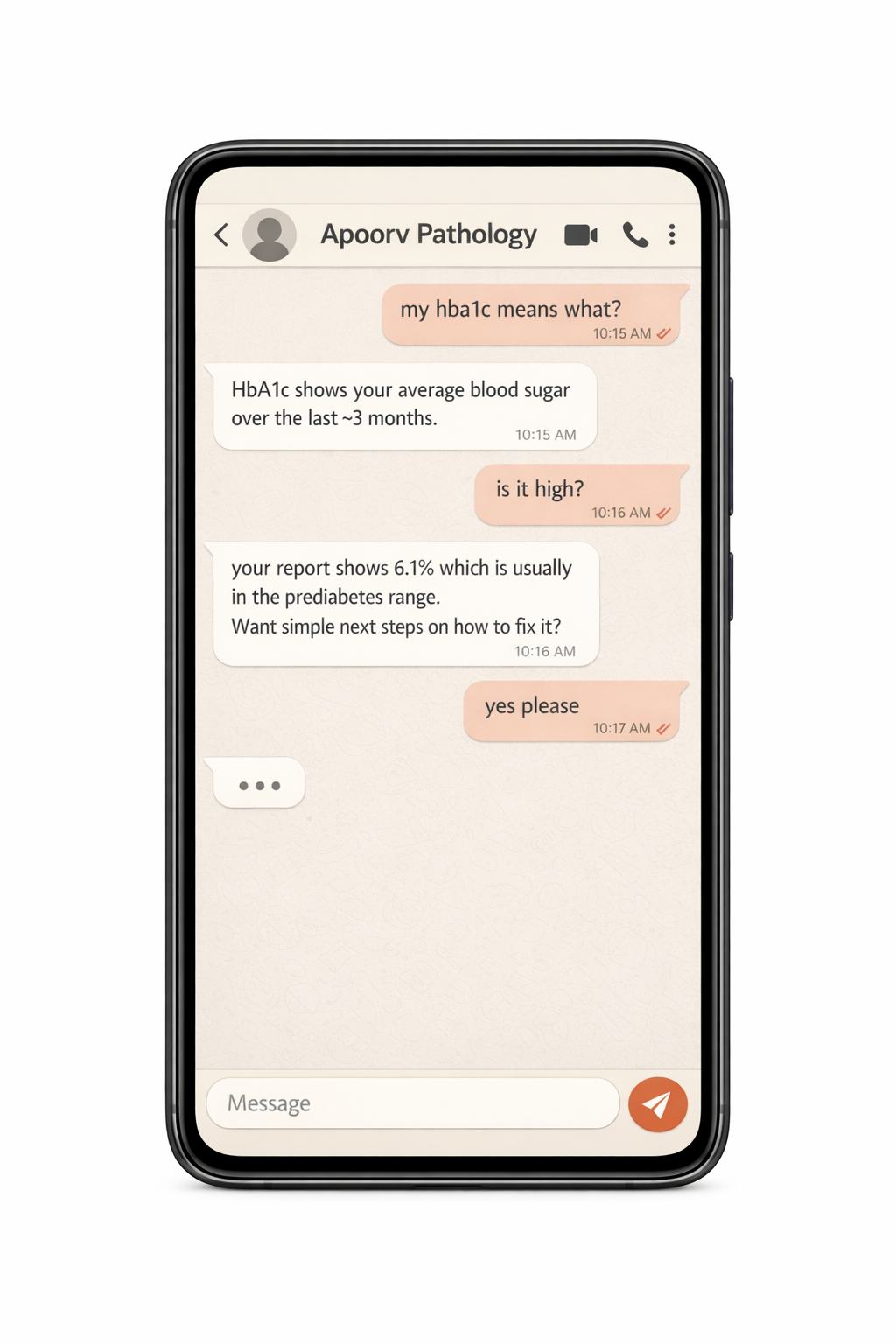 WhatsApp chat with AI doctor